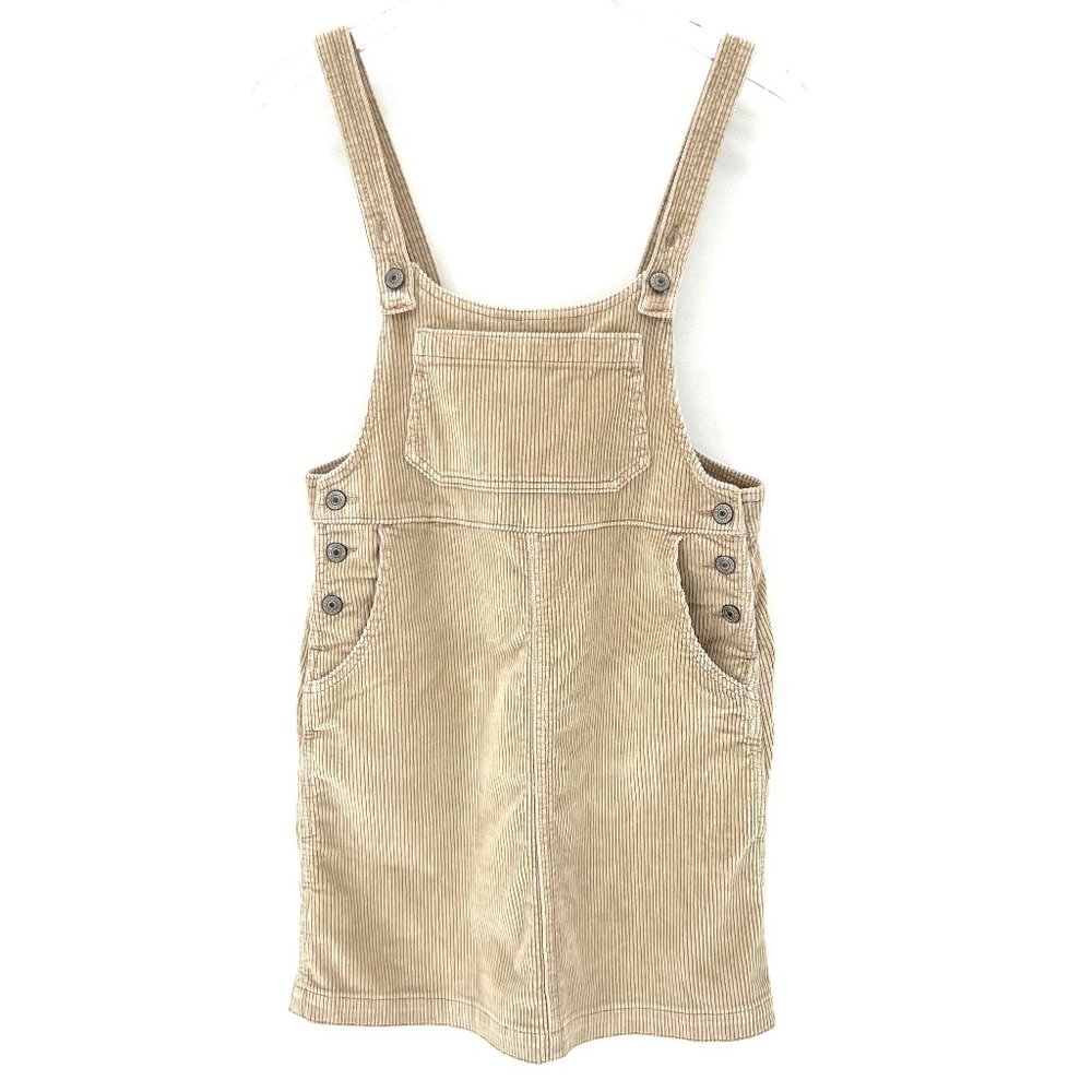American Eagle Corduroy Overall Dress Size XS Bibs 90’s Tan Stretch Pockets